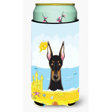 """"Caroline's Treasures BB2113TBC """"""""Doberman Summer Beach"""""""" Lange jongen knuffel Koozie veelkleurig""""