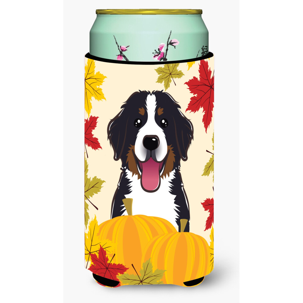 ""Caroline's Treasures BB2043TBC"" ""Berner Sennenhond Thanksgiving"" ""Tall Boy Hugger Koozie Multicolor""-image
