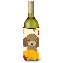 Skarby Caroline BB2062LITERK """"""""Czekoladowo-brazowy pudel Swieto Dziekczynienia"""""""" Hugger na butelke wina Koozie 750ml, wielokolorowy""""