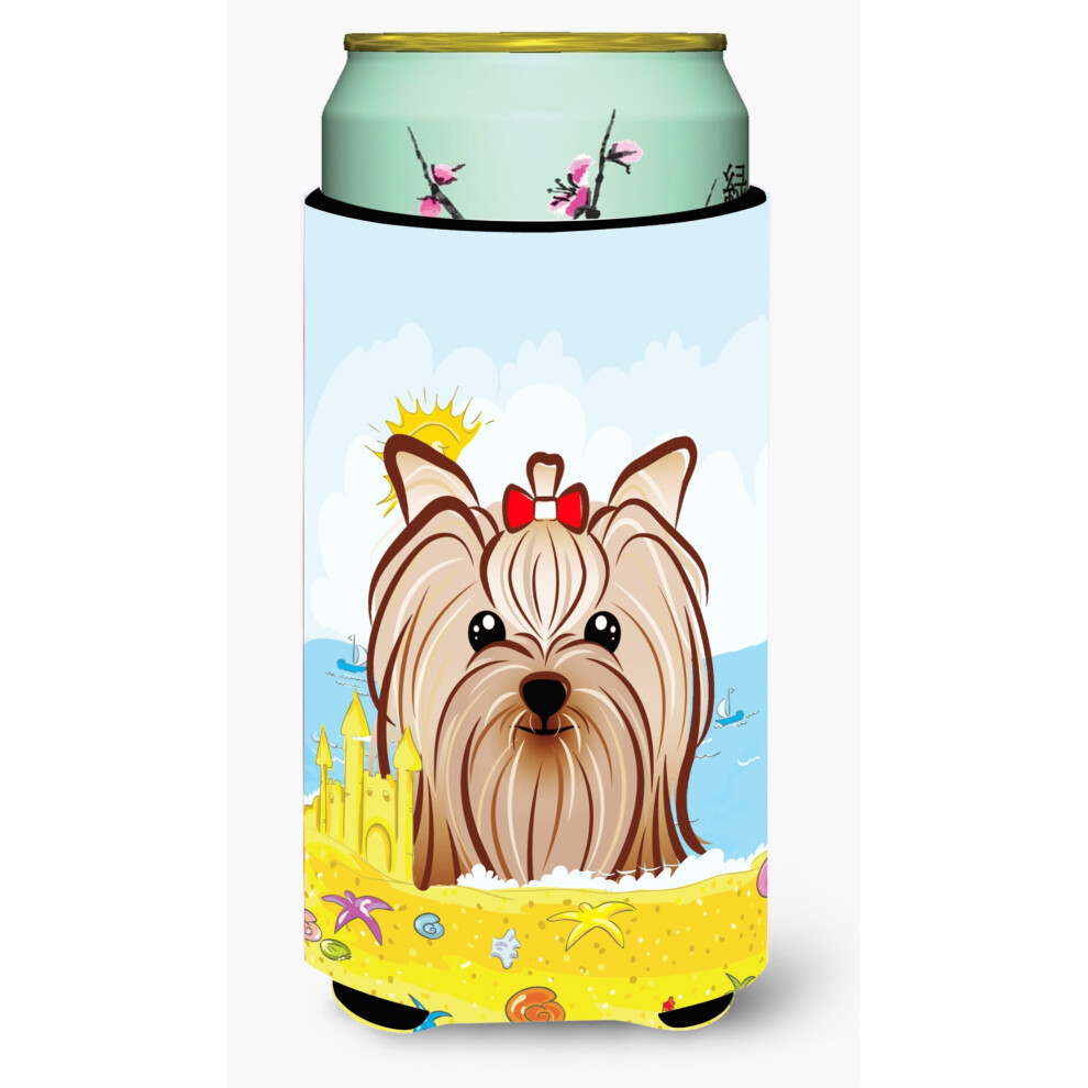 Caroline's Treasures BB2072TBC Yorkie Yorkshire Terrier Sommerstrand Tall Boy Hugger Koozie Mehrfarbig-image