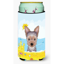 """"Caroline's Treasures BB2100TBC """"""""Yorkie Puppy Summer Beach"""""""" Lange jongen knuffel Koozie veelkleurig""""