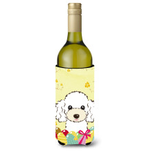 "" Caroline's Comorsures BB1939Literk """" """" White Poodle Pa?te Vnatoare """" ""Buttle -Bottle Hugger Koozie 750ml multicolor"" ""