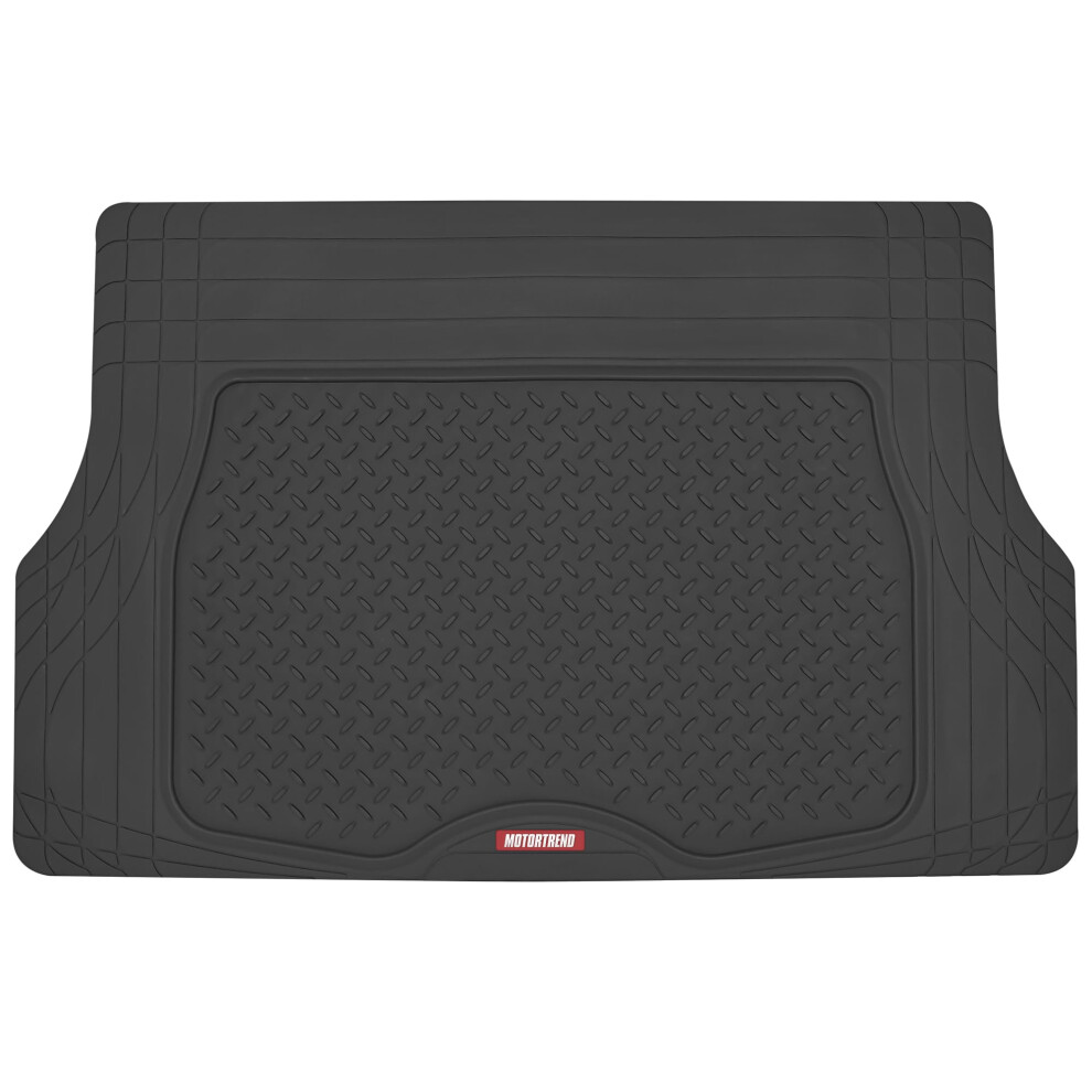 Motor Trend Heavy Duty Utility Cargo Liner Floor Mats for Car Truck SUV Trimmable to Fit Trunk All Weather Protection Black 31.5"""" x 50"""" BK