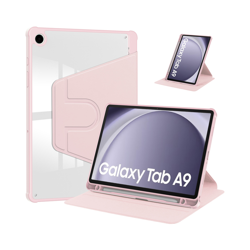 (, Tab A9 (8.7 Inch)) For Samsung Tab A9 Case 8.7 Inch 360 Rotating Acry Pink 976662451347
