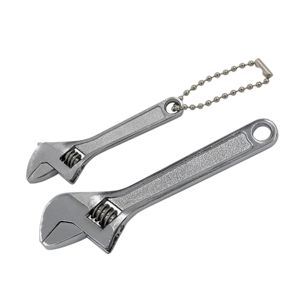 Gennel 2Pcs 2.5 Inch + 4 Inch Mini Size Adjustable Wrench Silverl Small Spanner Nut Wrench Repair Hand Tool 732240677208