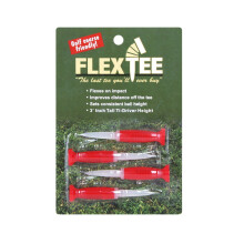 Flex Tee flexibele 7,5 cm rode/doorzichtige plastic golftees (4 stuks) | Vrijwel onbreekbare driver-tees Grotere afstandsnauwkeurigheid, minder weers