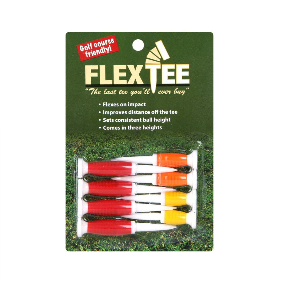 Tees De Golf Flexibles En Plastique Fluorescent Rouge/Orange/Jaune, Lot De 8, Tailles Assorties | Tees De Golf Color S Pratiquement Incassables,-image