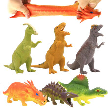 ValeforToy Dinosaur Spielzeug, 20 cm Gummi Dinosaurier Set (6 Stück), Dehnbares TPR mit Geschenkbeutel