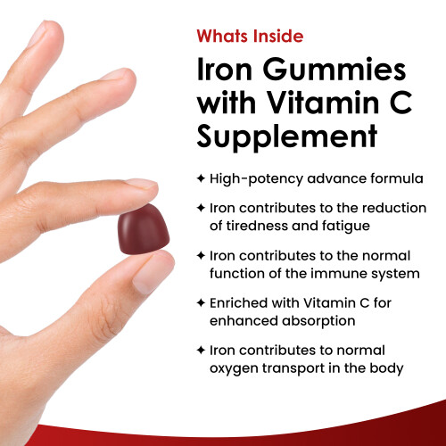 New Leaf Product Iron Gummies 14mg - 60 Iron Supplements Enriched With Vitamin C 1