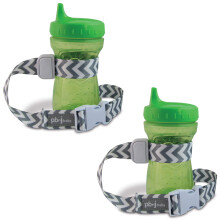 PBnJ Baby SippyPal Mughållare Rem Tether (Grå Chevron 2-Pack)