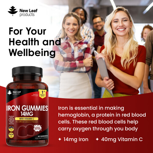 New Leaf Product Iron Gummies 14mg - 60 Iron Supplements Enriched With Vitamin C 2