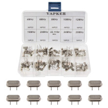 VAPKER 100 PCS 10 Vrde Dip Quartz Crystal Oscillator 4M 6M 8M 10M 12M 16M 20M 22.1184M 24M 25M CRYSTAL Resonators Oscillator Sortment Kit