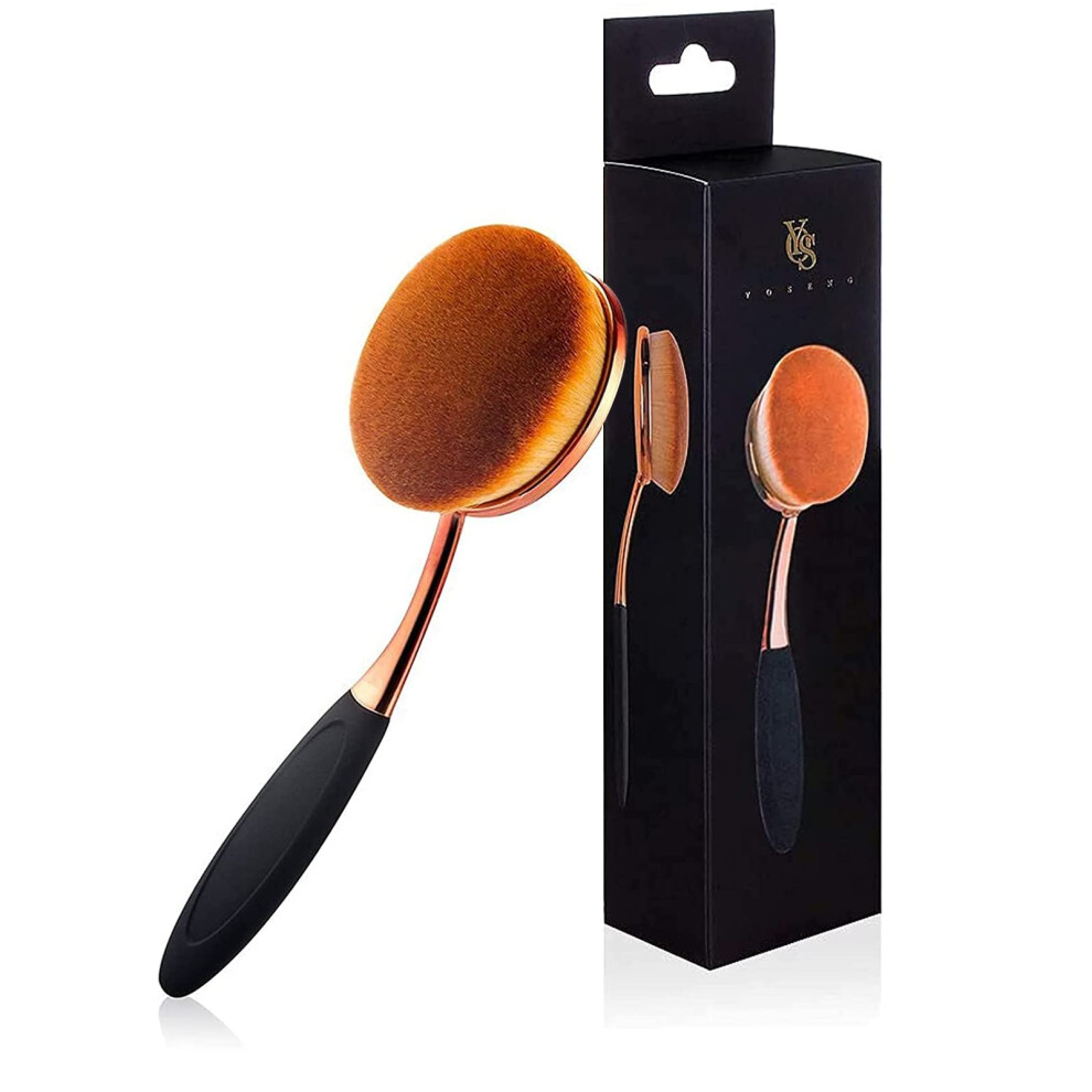 Yoseng Cream Oval Foundation Brush Large Toothbrush Makeup Brushes Fast Flawless Application Liquid Powder Foundation