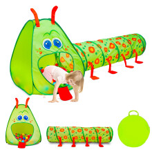 Kiddey Caterpillar Speeltunnel en tent voor kinderen | 2 st. Kruip door de babyballenbak Pop-up voor peuters en baby's Indoor & Outdoor Jungle Gym Pa