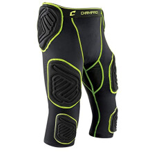 Champro Bull Rush 7-Pad Girdle, Anthrazit, Schwarz, Erwachsener Groß (FPGU17AGRL)