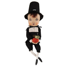 C&F Home Thanksgiving Adam Pilgrim Harvest Folk Art Doll Collectible Joe Spencer Gathered Traditions Home Decor Figures Figurines Black