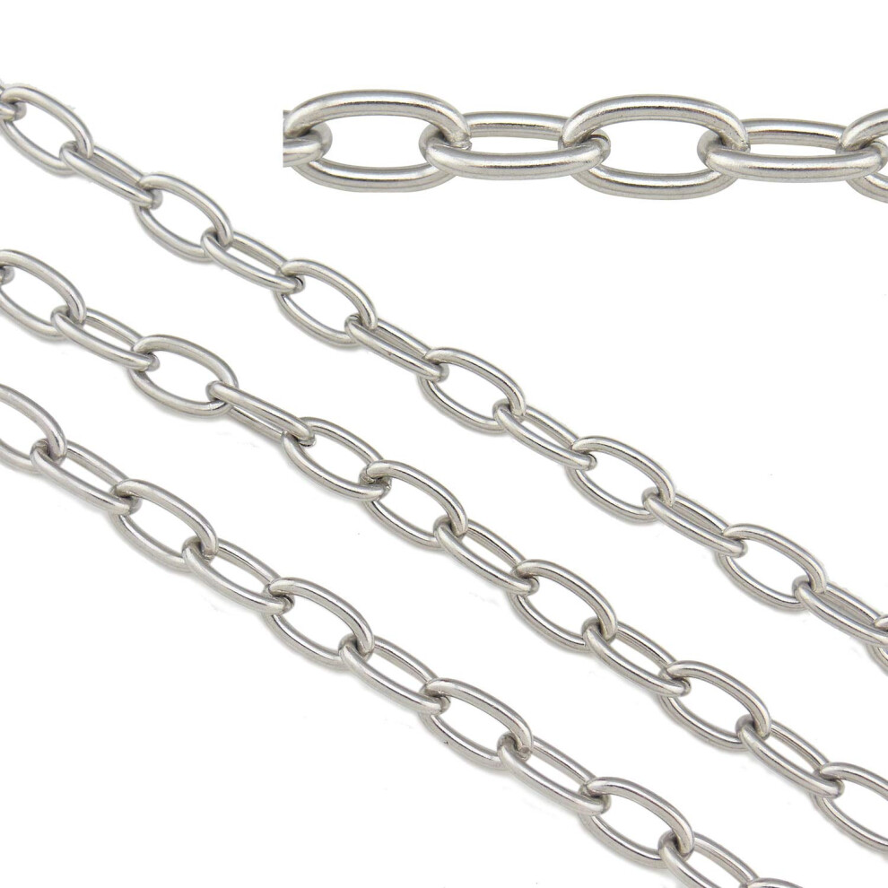 Cha Nes Plates En Acier Inoxydable De 16 Pieds Et 8 Mm De Largeur, Adapt Es La Fabrication De Bijoux Diy Sc-1026-image