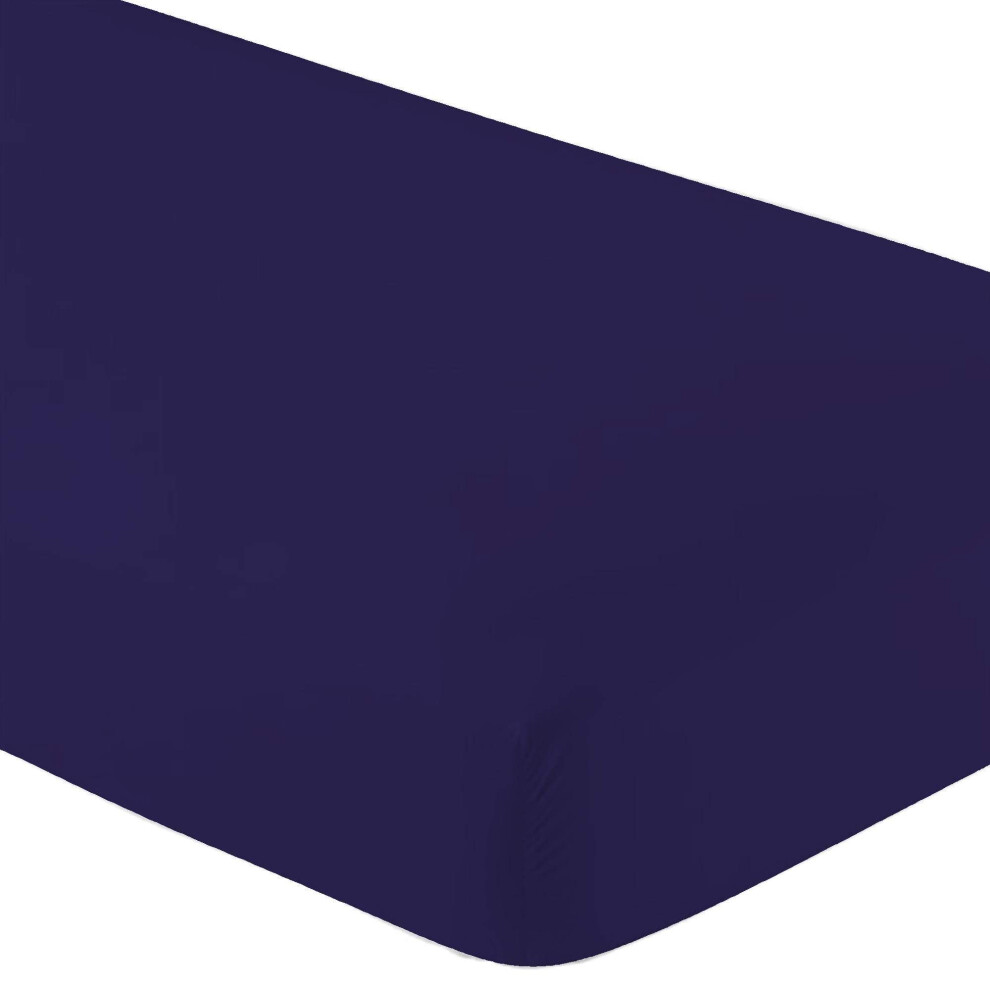Drap-housse Crescent Bedding 100 % coton violet pour lit double XL (lot de 1) Doux et confortable - Extra long, 38 cm, poche profonde, 99 cm x 20