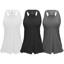 Epic MMA Gear Flowy Racerback Tanktop, Regular en Plus Maten Pack van 3 (2XL, Wit/Zwart/Grijs)