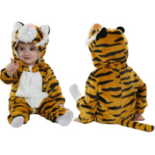 TONWHAR - Disfraz de tigre dinosaurio para ni?os y beb?s, mono con capucha, talla 3-6 meses (altura: 24-26), color tigre