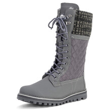 POLAR Womens Winter Thermal Snow Outdoor Warm Mid Calf Waterproof Durable Boot - Gray - US11/EU42 - YC0378