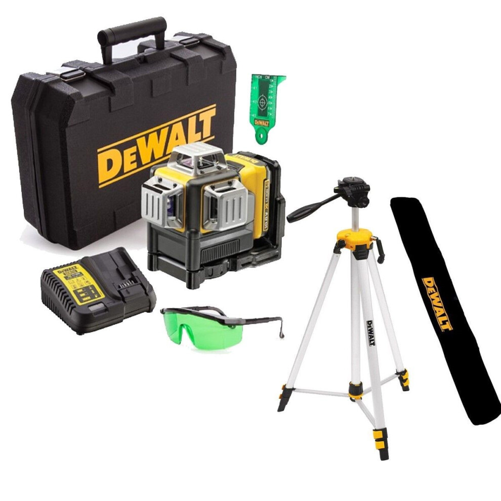 DeWalt DCE089D1G 3 Beam 3 Way Self Levelling Multi Line Laser Green Line +Tripod