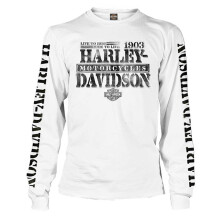 Camicia a maniche lunghe Harley-Davidson Distressed Freedom Fighter da uomo bianca (L)