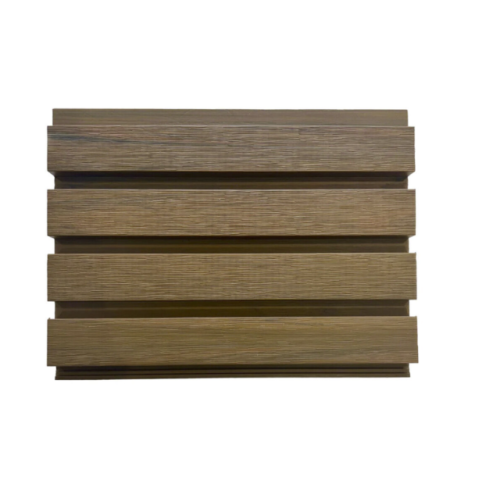 (Brown Slatted Boards) Co extrusion Square Slatted Composite Cladding Plastic Exterior 16 Board-