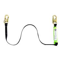 Peakworks Fallschutz-Sicherheitsleine mit Sto d mpfung, mit Shock Pack und 2 Karabinerhaken, 1,8 m lang, Schwarz/Gr n, V8104306