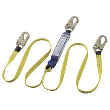 Peakworks Hochwertiges, strapazierfähiges Polyester-Gurtband, UV- und abriebfest, 1,8 m, Doppelbein-Lanyard (2 Karabinerhaken), Stoßdämpfer E6 Sn
