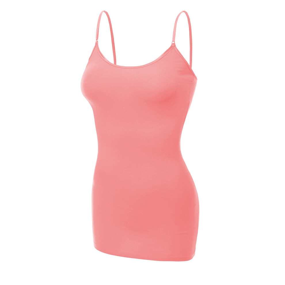 Emmalise Haut caraco long basique et d   contract    pour femme, tailles standard et grandes, couleur p   che, taille M