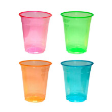 Party Essentials Soft Plastic 16-Ounce Party Cups/Pint Glasses 20-Count Assorted Neon