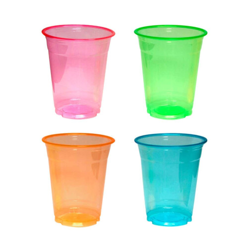 Party Essentials Soft Plastic 16-Ounce Party Cups/Pint Glasses  20-Count  Assorted Neon