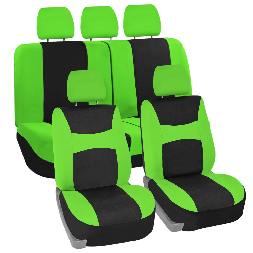 Fh Group Car Seat Covers Full Set Cloth - Universal Fit Automotive Seat Covers Low Back Front Seat Covers Airbag Compatible Split Bench Rear Seat 816352029053