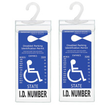 Soporte para permiso de estacionamiento para discapacitados, ultra transparente, con colgador grande, de Tbuymax, juego de 2