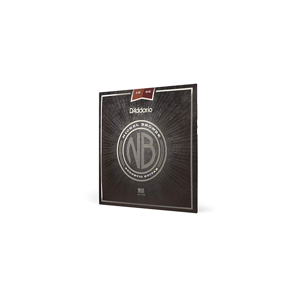 DAddario guitar Strings - Acoustic guitar Strings - Nickel Bronze - For 6 String guitar - Natural clear & Focused Tone - NB1656 - Resophonic gu