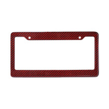 Rigtig 100% r?d carbonfiber nummerplade ramme tag d?kning ff - c med matchende skruh?tter - 1 ramme