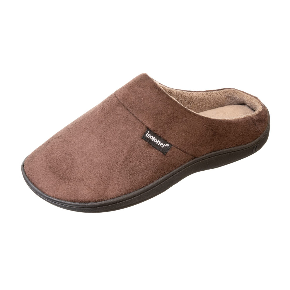 isotoner Mens Slippers Open Back Slip On with gel Infused Memory Foam IndoorOutdoor Sole and Skid Resistance