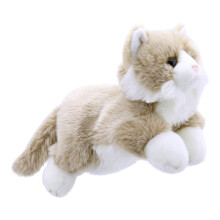The Puppet Company Full-Bodied Animal Hand Puppets Cat Beige and White  12 inches
