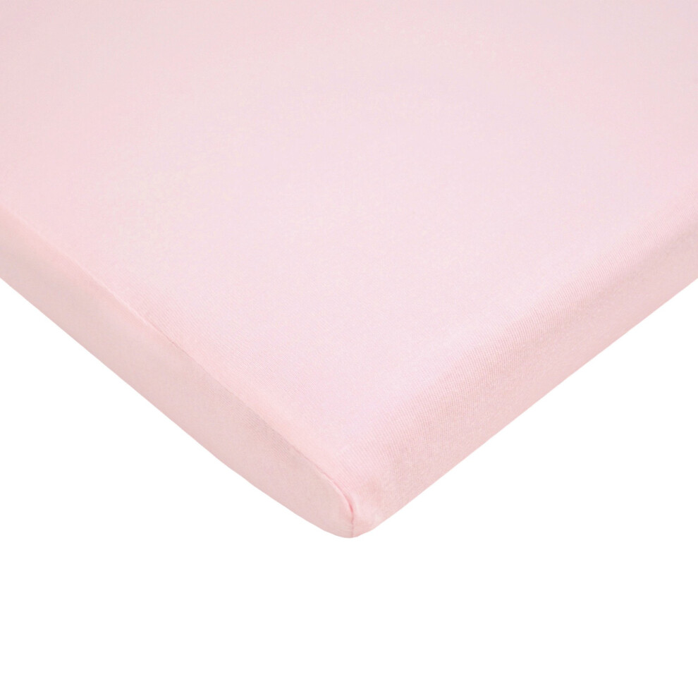 Drap-housse en jersey de coton 100 % naturel et respirant pour berceau TL Care, rose, 15 x 33, doux et respirant, pour filles