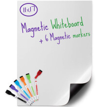 Kedudes USA lavede magnetisk t?rt sletningspladeplade 17 """" x 11 """" med s?t af 6 mark?rer - Magnetisk tavle til k?leskab - k?leskab tavle