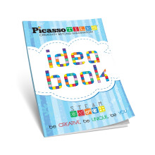 PicassoTiles STEAM Idea Book - 230 Pages of Magnet Tiles Building Block Creation Ideas Installation Instruction Toy Difficulty Guide Indicator Learnin