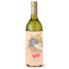 Caroline's Treasures APH2039LITERK Love Valentine's Day Bouquet Wine Bottle Koozie Hugger 750ml Multicolor