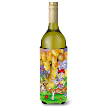 Caroline's Treasures APH0977LITERK Animals Under The Coconut Tree Wine Bottle Koozie Hugger 750ml Multicolor