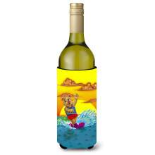 Caroline's Treasures APH0415LITERK Teddy Bear Water Skiing Wine Bottle Koozie Hugger 750ml Multicolor
