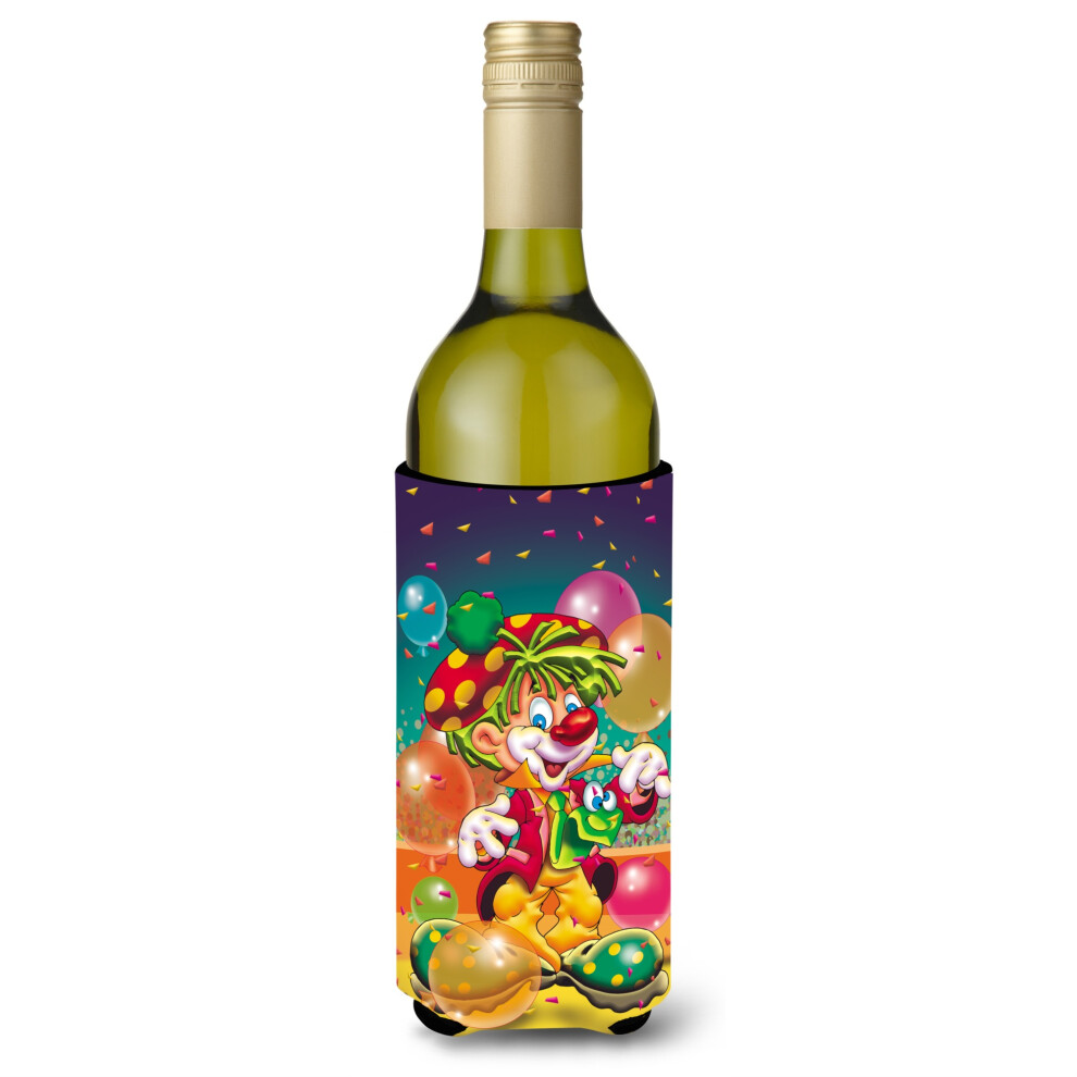 Caroline's Treasures APH1662LITERK Bouteille De Vin Happy Birthday Clown Koozie Hugger 750 Ml Multicolore-image