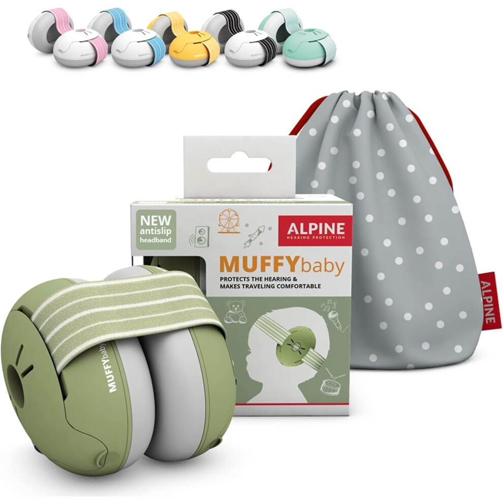 Muffy Baby Ear Defender For Babies And Toddlers Up To 36 Months - Ce & Ukca Certified - Noise Reduction Earmuffs - Comfortable Baby Headphones Unisex Kids Alpine