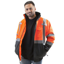 JORESTECH Safety Bomber Takki Vedenpitv Heijastava Nkyvyys Oranssi ANSI Class 3 Taso 2 Tyyppi R JK-01 (M)