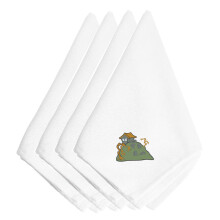 ""Caroline's Treasures EMAI0008NPKE Halloween kerkhof geborduurde servetten (set van 4) 20"""""""" Veelkleurig""""