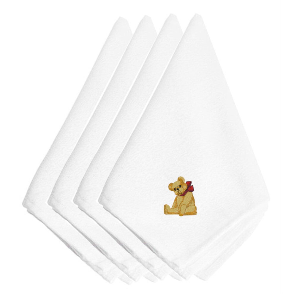 Serviettes de table brod   es       Ours en peluche de No   l       de Caroline's Treasures EMBT2421NPKE (lot de 4) 50,8 cm (20 po) Multicolore